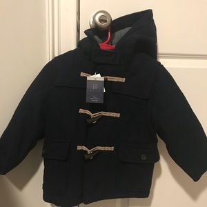 NWT. Gap toddler boys navy blue Pea Coat.